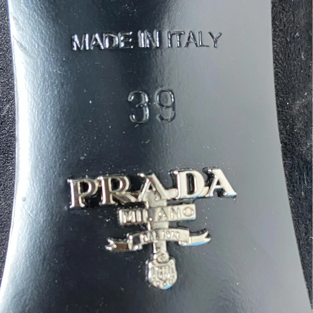 SOLD Prada Black Suede Mules Size 39 - Picture 13 of 14